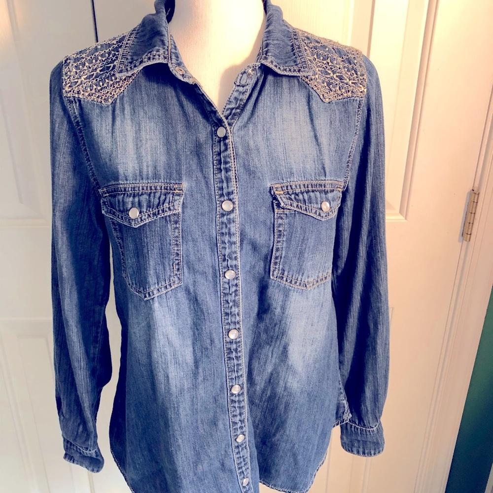Democracy Western style Jean Shirt, women’s XS